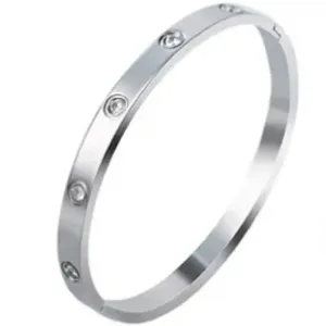 Bracelete Aço Cravejado