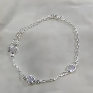 Pulseira 3 Zircônias Cristais